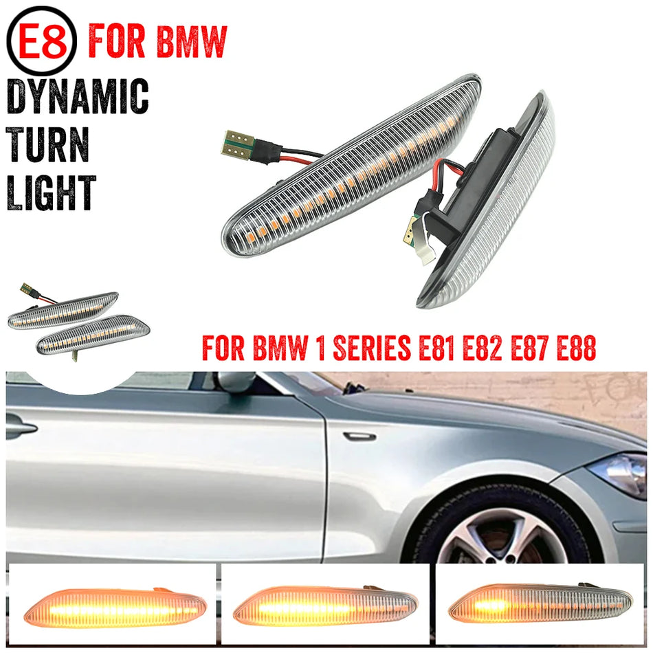 Δυναμικό Φως Σηματοδότη LED Πλευρικής Σήμανσης για BMW E60 E61 E90 E91 E92 E93 E81 E82 E87 E88 E46 X3 E83 X1 E84