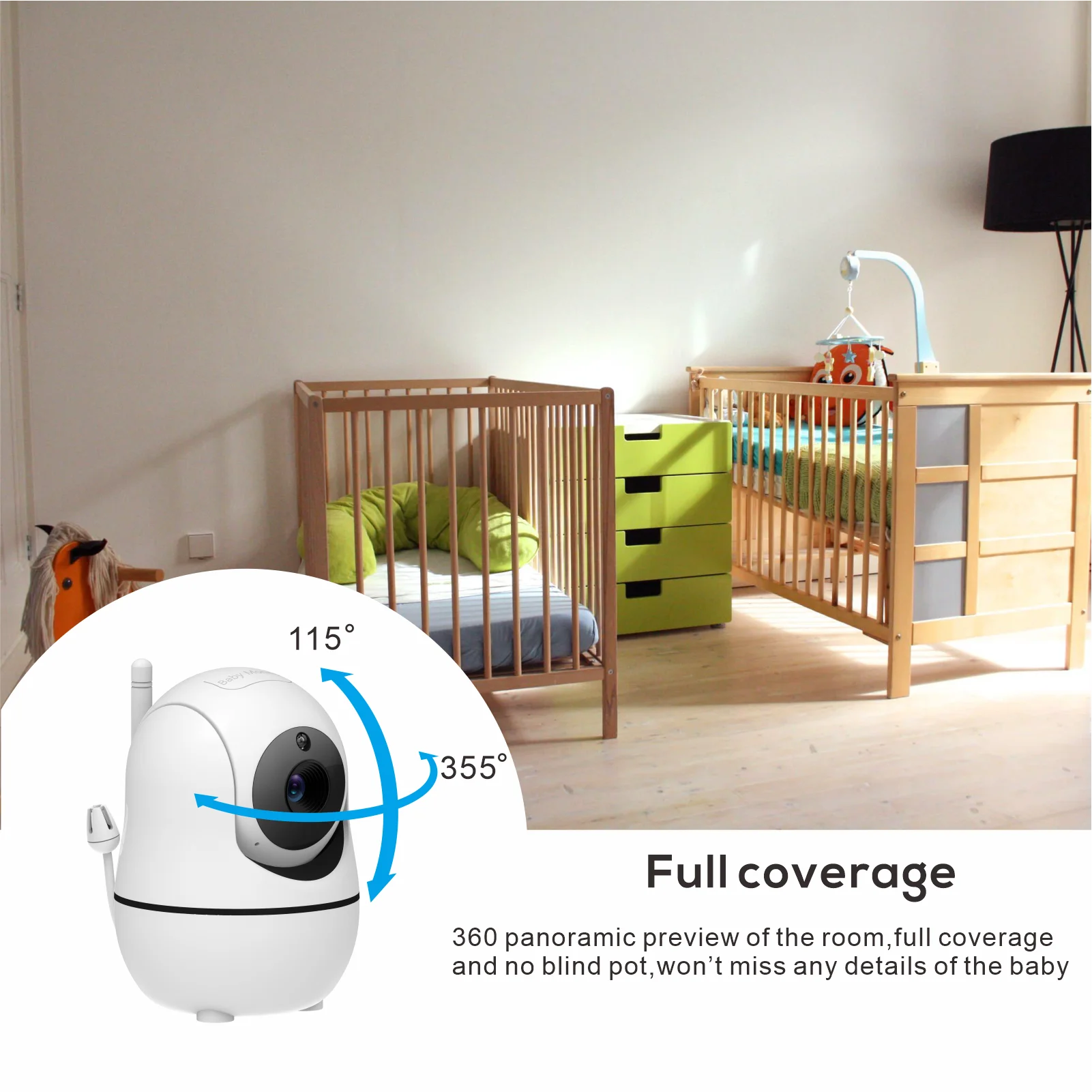 Babystar 5 Inch Video Baby Monitor &ndash; Dual Camera Night Vision with 4X Zoom