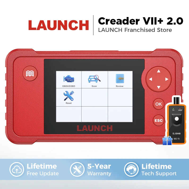 LAUNCH Creader VII 2.0 Εργαλείο Διαγνωστικής Αυτοκινήτου με Δωρεάν Αναβάθμιση Διαρκούς Χρόνου