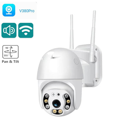 3MP WIFI Security Cameras Outdoor V380 Pro APP CCTV Two Ways AUDIO Speed Dome Wireless Surveillance IP Camera 3MP And 128G Card / 3.6mm
