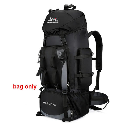 Hiking Trekking Bag &ndash; Waterproof 90L Capacity For Outdoors Black