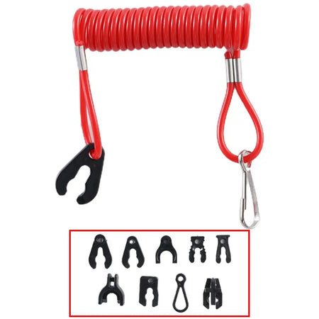 Boat Safety Lanyard Kill Switch Tether Cord for Jet Ski - Universal Fit 9 keys
