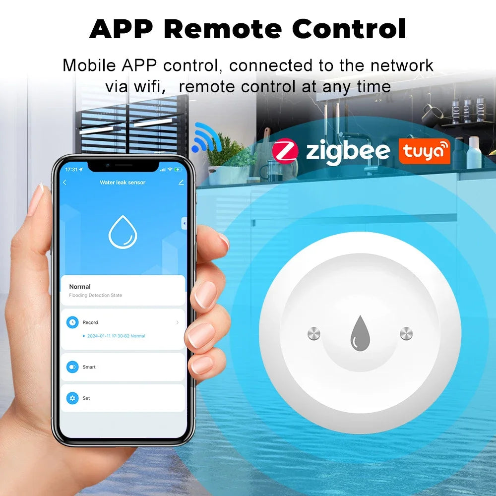 Tuya Zigbee Water Leak Sensor - Smart Home Flood Detector