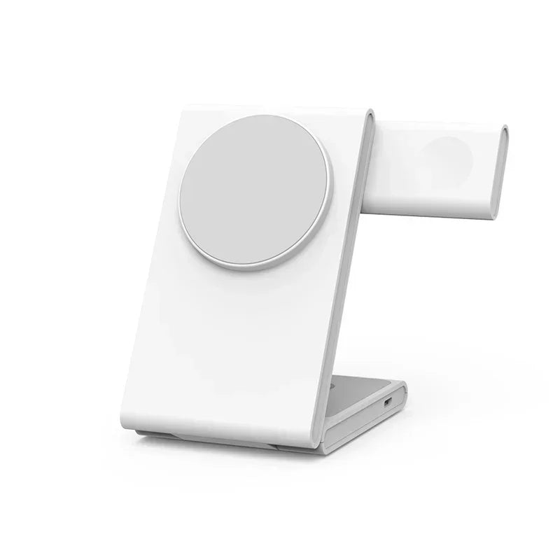 3 In 1 Foldable Wireless Charger Stand - Fast Charge White