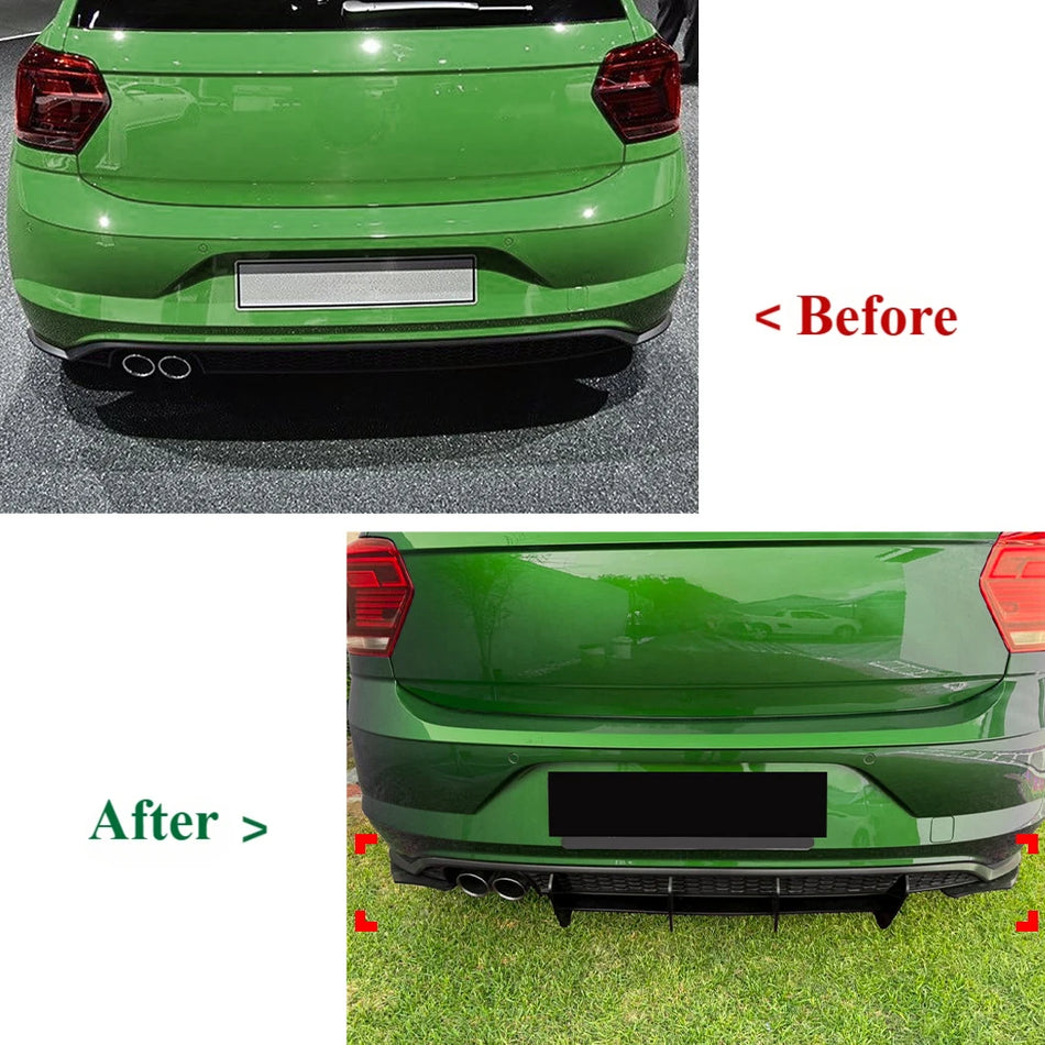 4 Πτερύγια Πίσω Διαχύτης Λάπ Kit Για VW Polo MK6 GTI 2018 2021