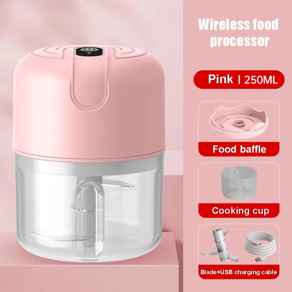 Mini Meat Grinder YC-01 &ndash; USB Rechargeable Convenience Pink 250ML