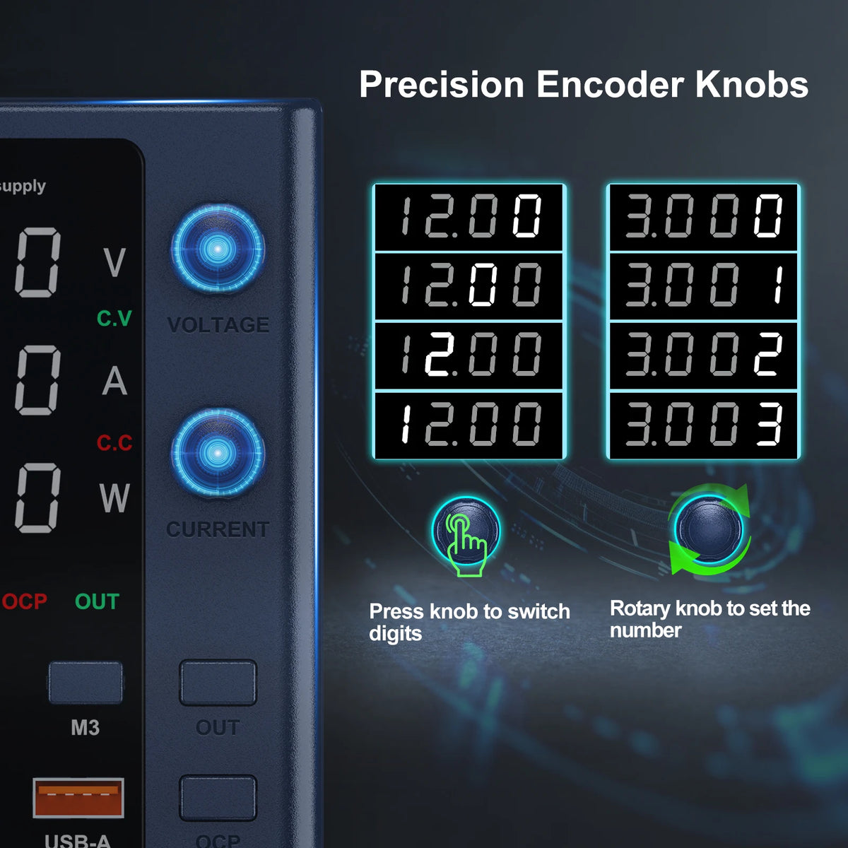 Wanptek 32V 10A Adjustable DC Power Supply with Fast Charging &amp; Memory Function