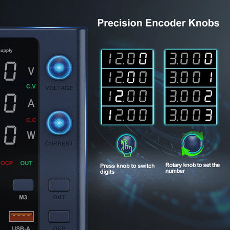 Wanptek 32V 10A Adjustable DC Power Supply with Fast Charging &amp; Memory Function