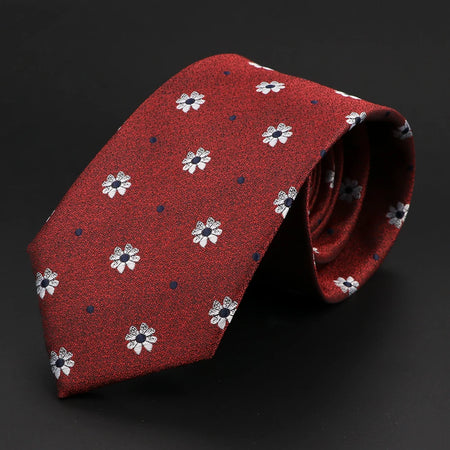 Dark Green Striped Floral Paisley Slim Necktie for Men 23