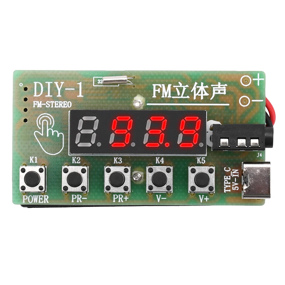 Digital Tuning Headphone Radio Kit - AM/FM 2 Band Stereo | DIY & Portable Button style