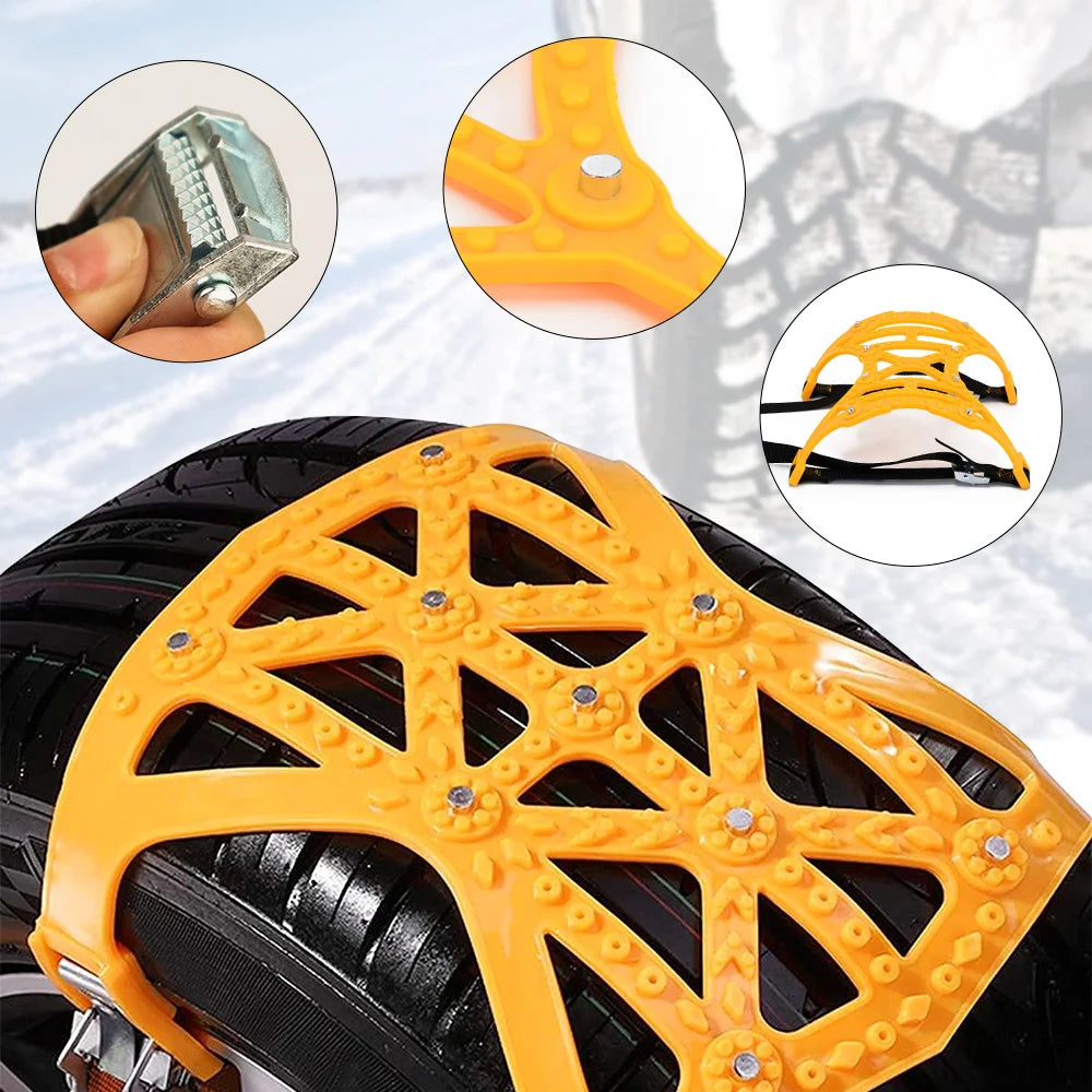 TPU Car Snow Chains 165-265mm &ndash; Adjustable Anti-Skid Design
