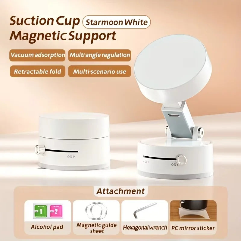 Vacuum Magnetic Cup Stand &ndash; Foldable Retractable Design White