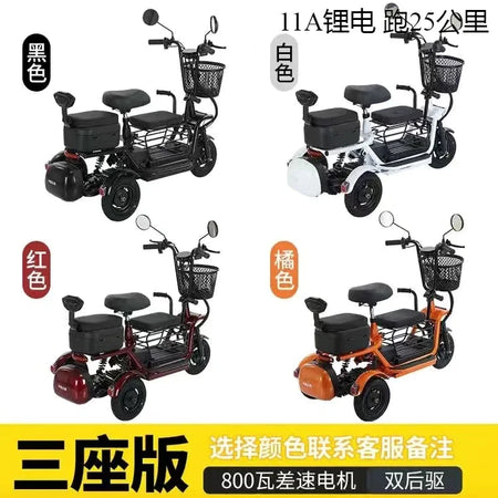 Electric Tricycle Family Carrier &ndash; 48V Lithium Battery 11A 1