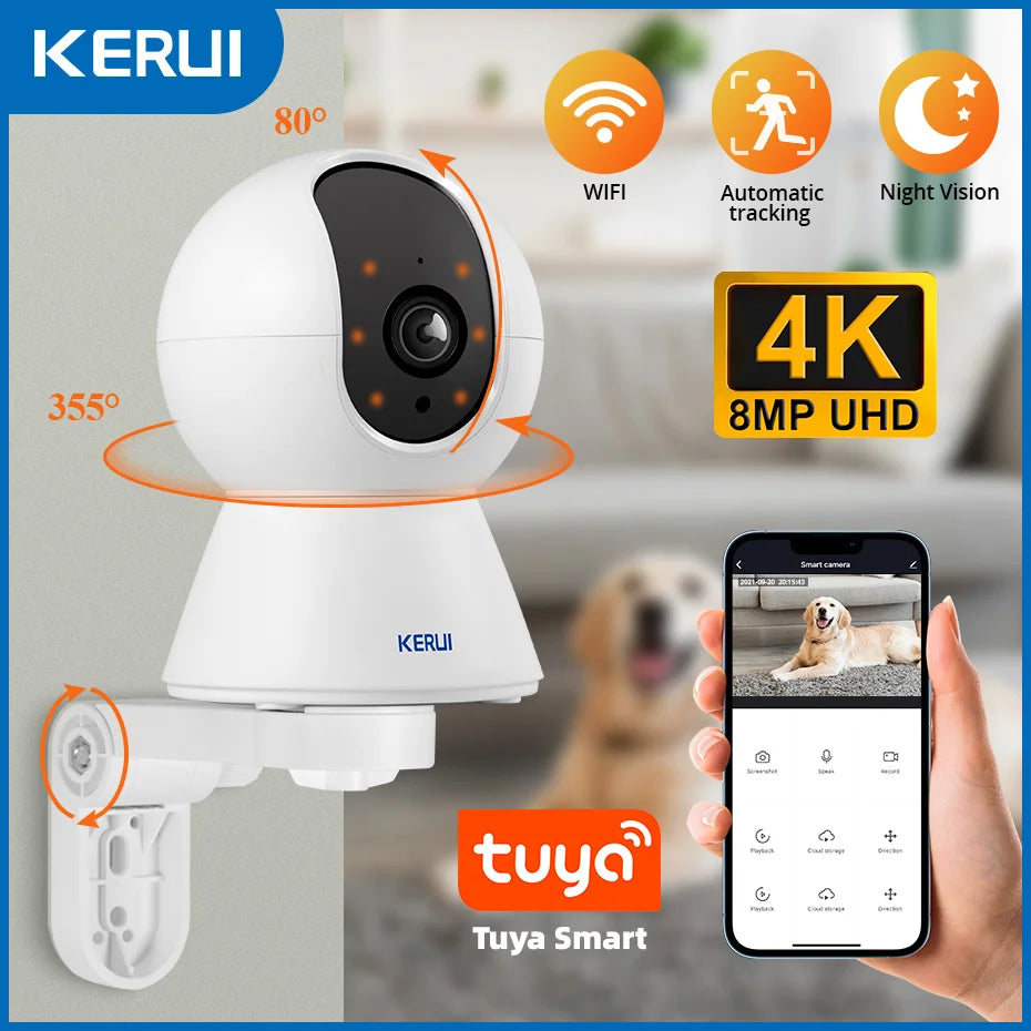 KERUI 4K 8MP Smart WiFi IP Camera with Auto Tracking and Night Vision