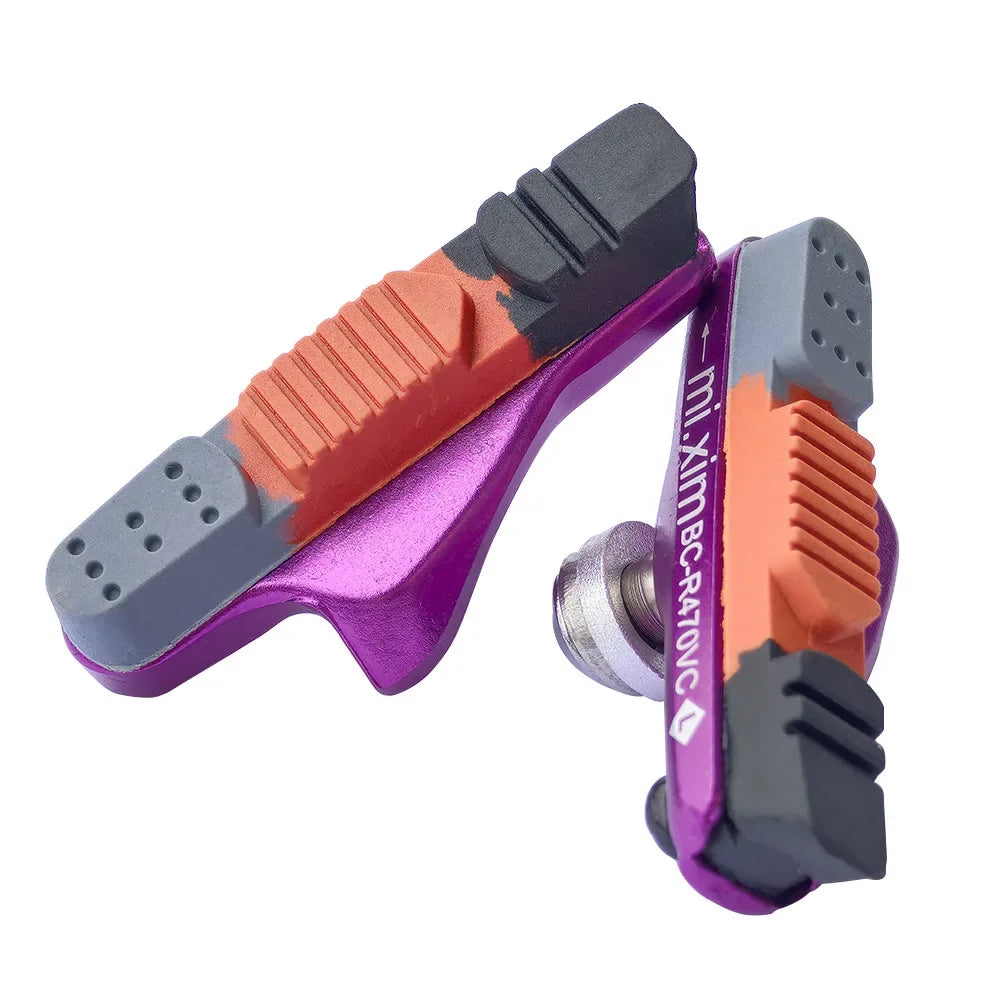 R470VC Road Bike Brake Pads &ndash; CNC Machined V-Brake Shoes purple