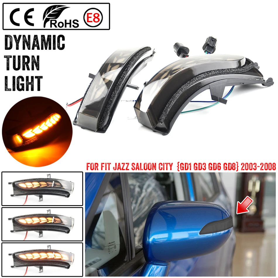 LED smerovky do spätného zrkadla pre Honda FIT JAZZ City GD1 GD3 GD6 GD8