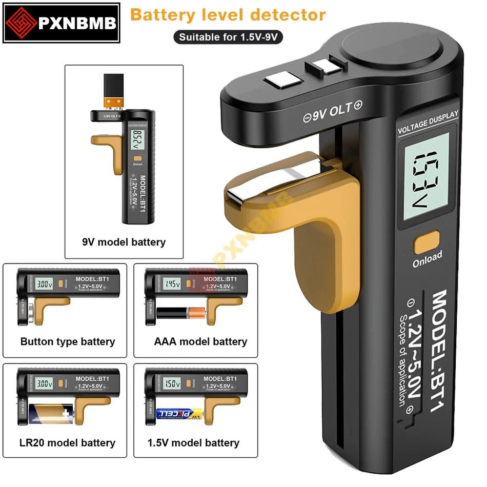 Digital Battery Tester with LCD Display for AA AAA 9V Button Cells BT1