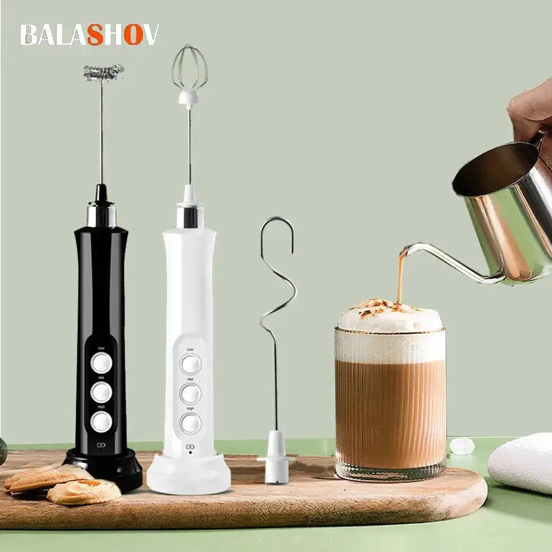 3 In 1 Portable Electric Milk Frother Handheld Drink Mixer