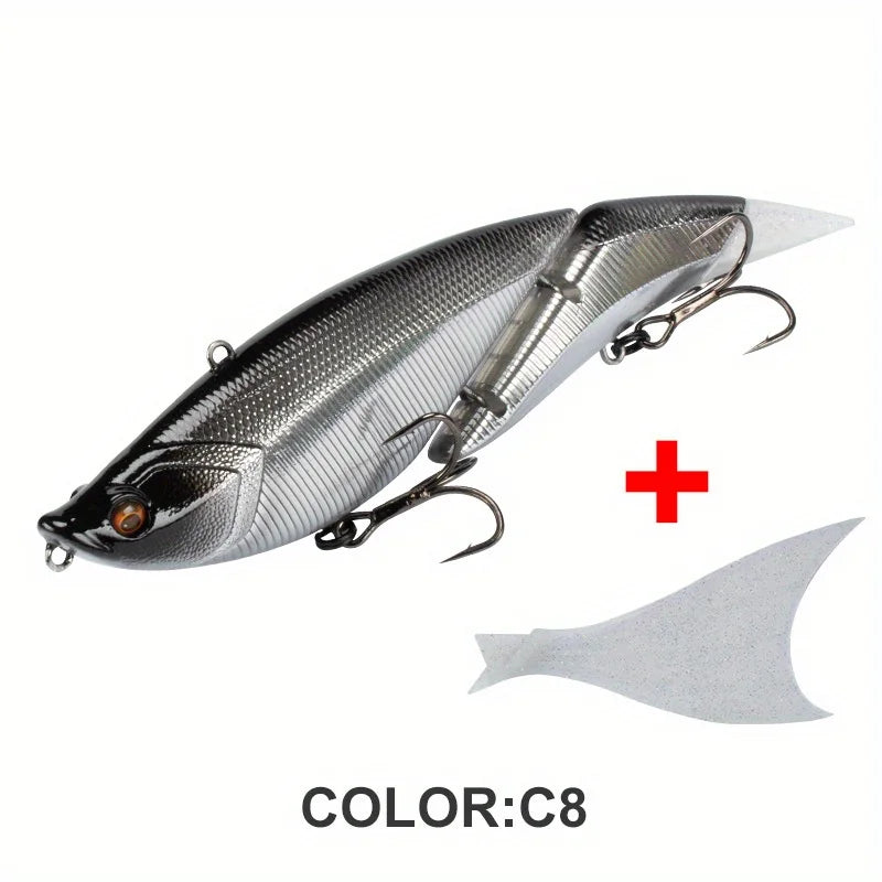 Multi-Jointed Floating Minnow Lure 19cm/55g - Realistic Swimbait for Saltwater Fishing C8 / 19cm55g