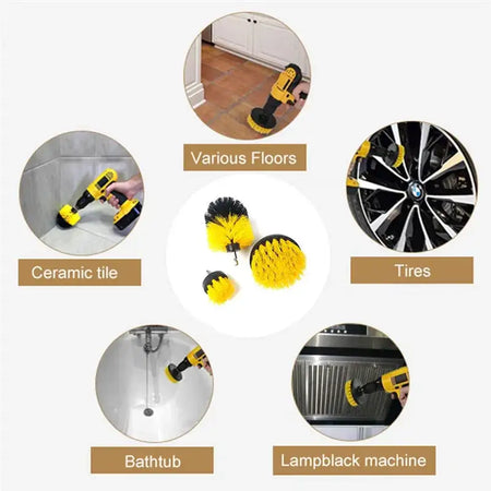 Power Scrubber Brush Set For Drill Bathroom Tile Cleaning