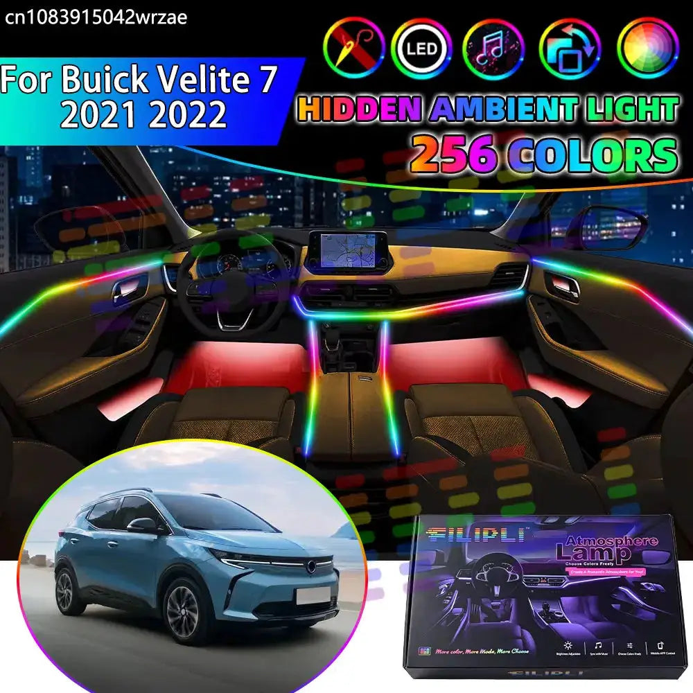 For Buick Velite 7 2021 2022 SUV RGB Car Interior Ambient Lights Strips Breathing Lighting Kit App Control LED strips Auto Parts by InterCyprus Trading Ltd