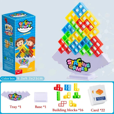 64PCS Tetra Tower Balance Blocks &ndash; Family Game Night 16 blocks no box