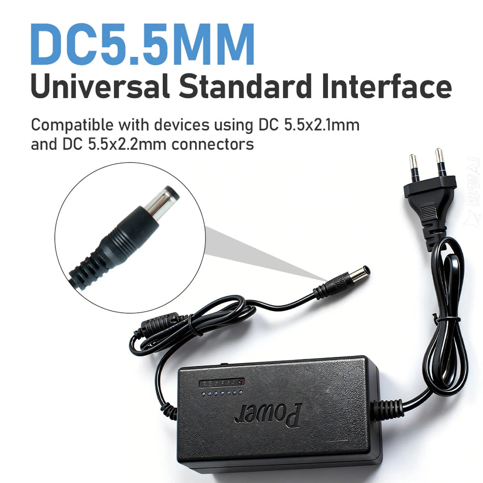 Adaptador de Alimentação AC DC Universal Com Tensão Ajustável Para Dispositivos de 5V 12V 24V
