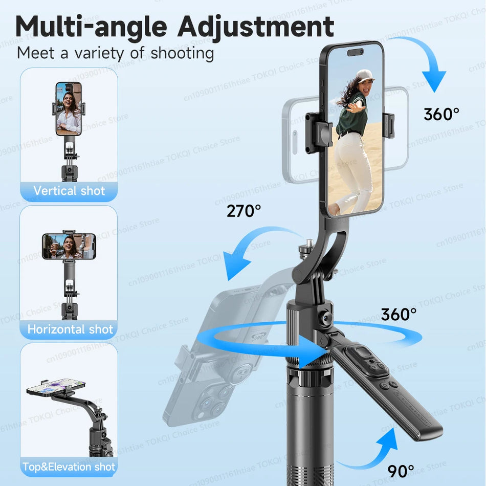 TOKQI C17 360&deg; Auto-Rotation Selfie Tripod with AI Tracking and Remote Control