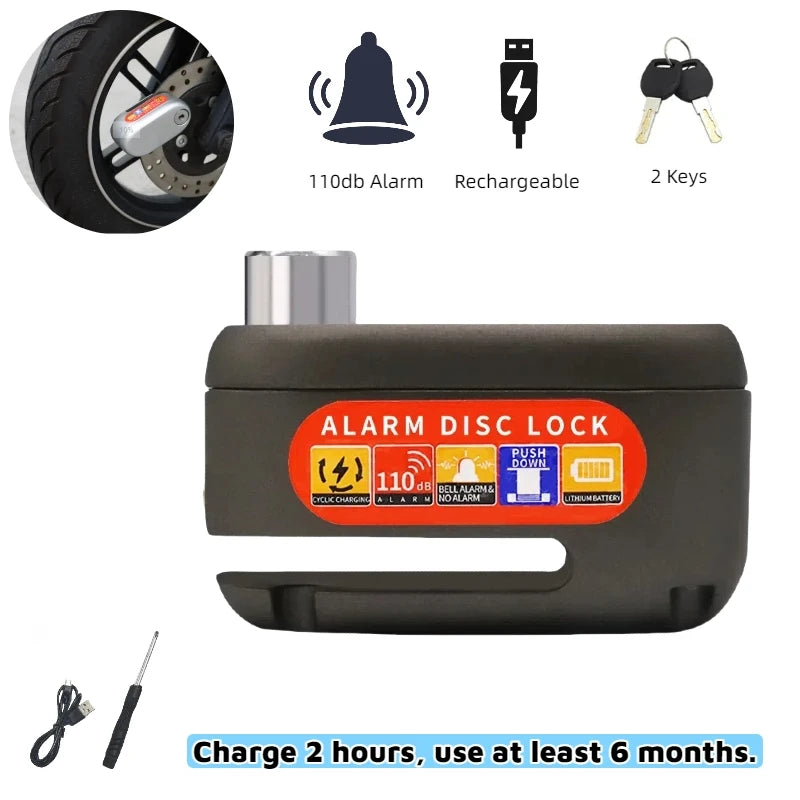 Κλειδαριά Δισκόφρενου Μοτοσυκλέτας Choice D3 με Συναγερμό 110dB Ματ Μέταλλο