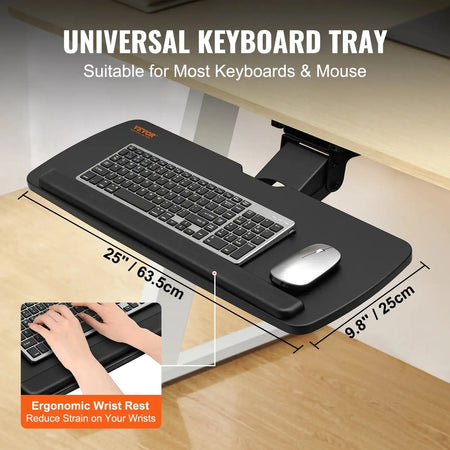 Keyboard Tray Underdesk Adjustable Height And Angle