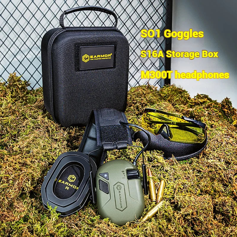 Тактические электронные наушники для стрельбы EARMOR M300A M300T