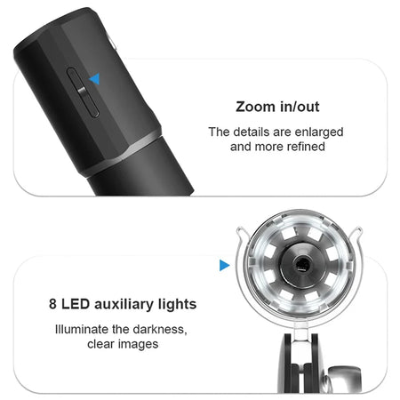 Digital Wireless Dermatoscope Microscope &ndash; 50X-1000X Zoom