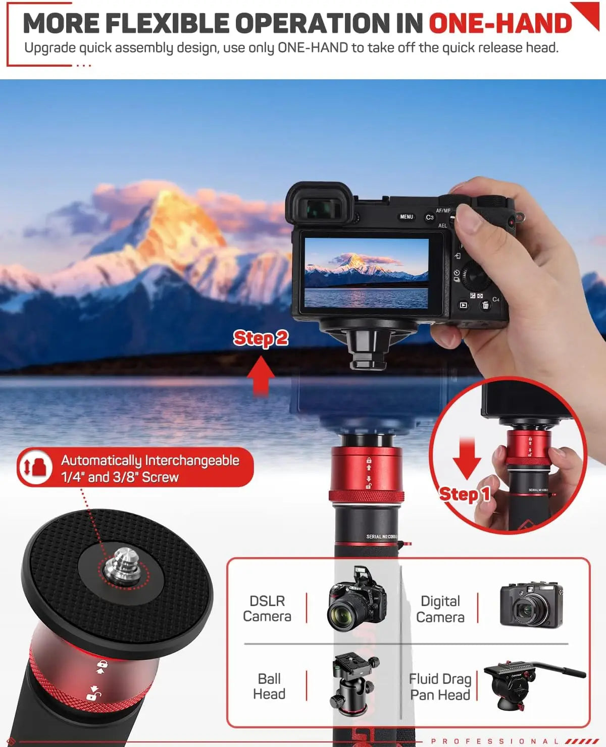 IFootage Cobra 3 C180F K5S 71In Carbon Monopod &ndash; Fluid Head