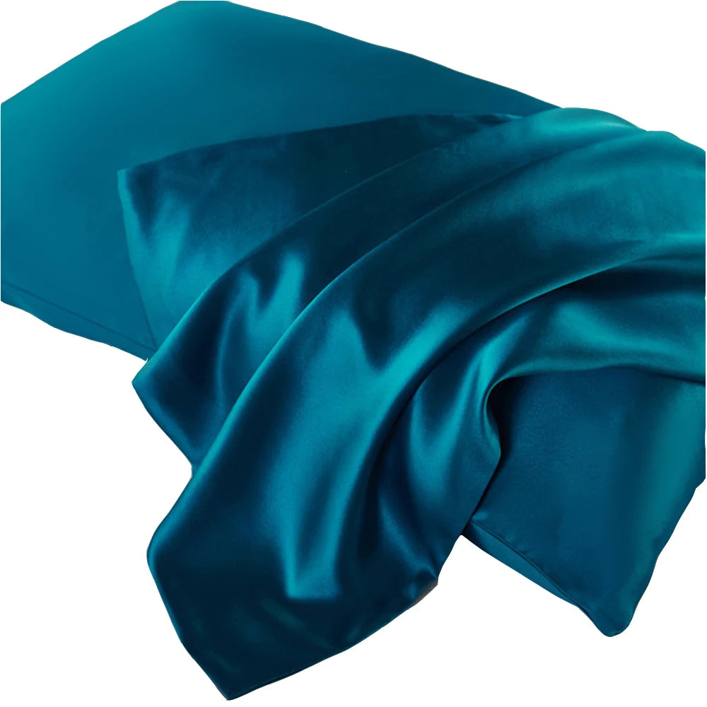 100 Percent Double-Sided Pure Silk Pillowcase &ndash; Luxurious Skin Benefits Peacock blue / 43x63cm / CHINA