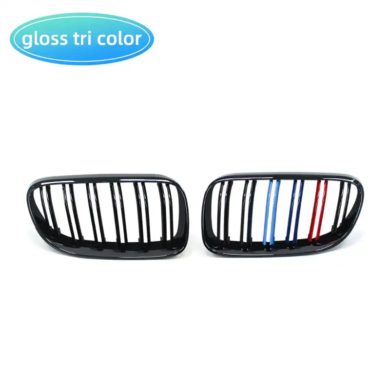BMW E92 E93 Front Kidney Grille 2Pcs Double Slat Black M Color