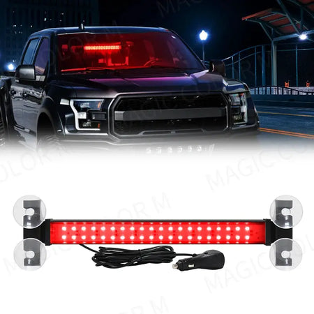 40 LED Strobe Light Front Flash Warning Lamp Auto Windshield Bar Traffic Advisor Flashlight Yellow White Car Accessories 12V-24V by InterCyprus Trading Ltd
