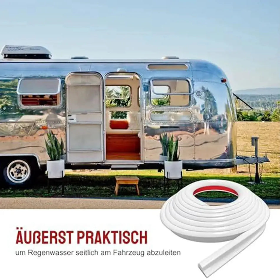 5M PVC Rain Strip Roof J Shape Rain Gutter 5M RV Rain Gutter Camper Van Gutter Rain Guard Drip Stop For Motorhome Parts by InterCyprus Trading Ltd
