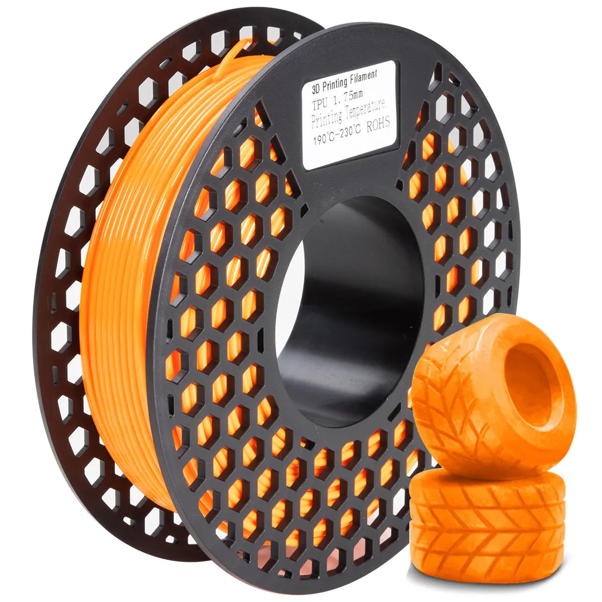 200g TPU Filament &ndash; Non-Toxic Flexible Odorless Filament Orange