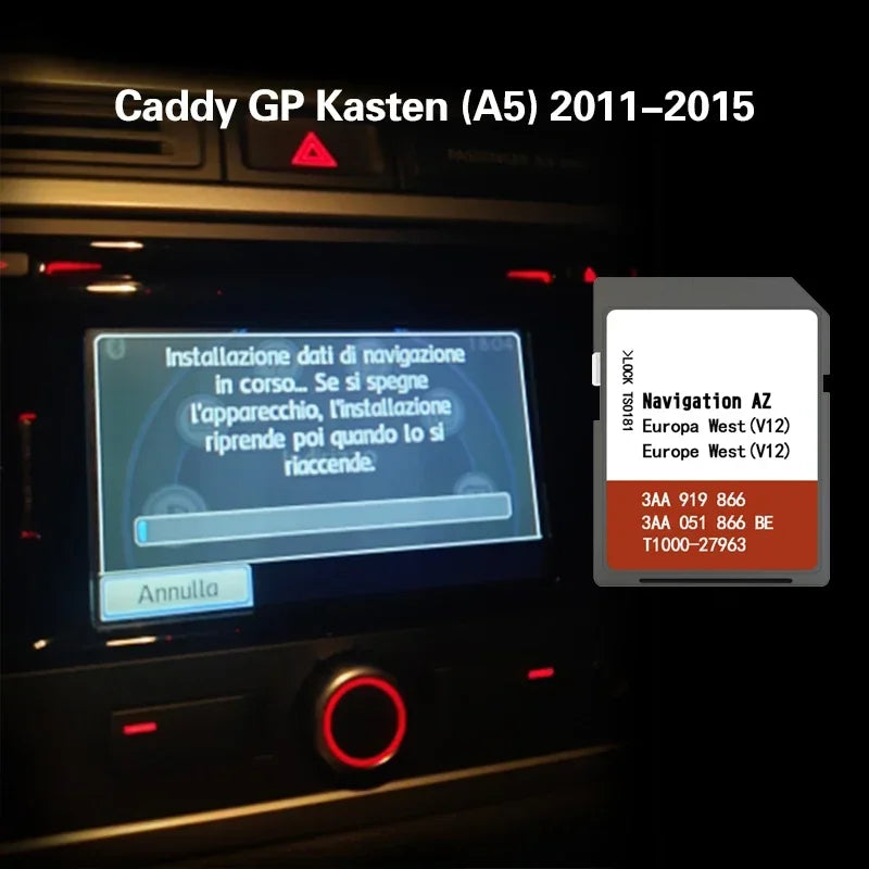 Commbine VW Caddy RNS315 SD Card &ndash; WEST Europe Maps Caddy GP Kasten (A5) / CHINA