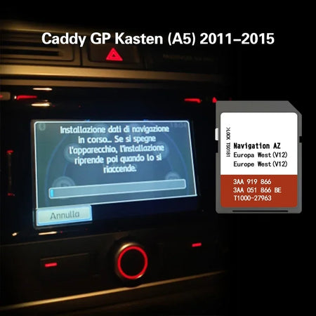 Commbine VW Caddy RNS315 SD Card &ndash; WEST Europe Maps Caddy GP Kasten (A5) / CHINA