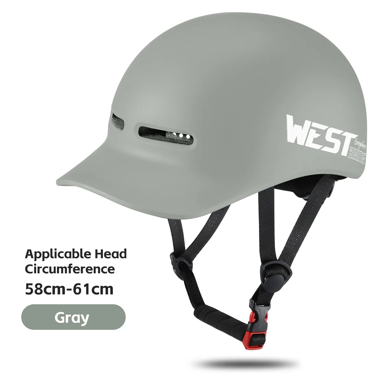 CE Certified Ultralight Bicycle Helmet for Safe Outdoor Sports Gray / 58-61cm