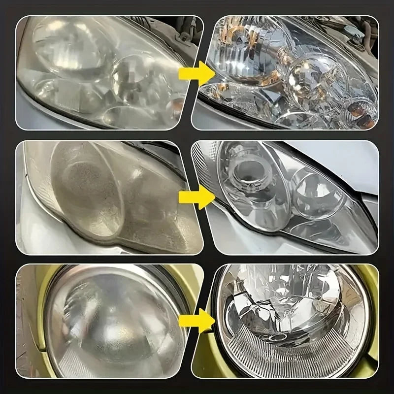 Car Headlight Restoration Kit - Polish &amp; UV Shield for Clear Lens