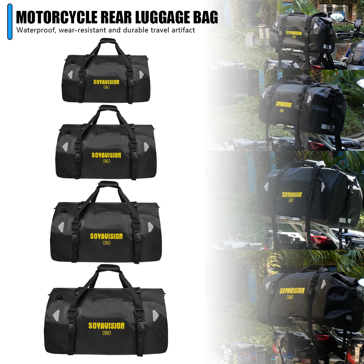 SOYAVISION Y-MC0171 &ndash; Waterproof Motorcycle Rear Seat Bag