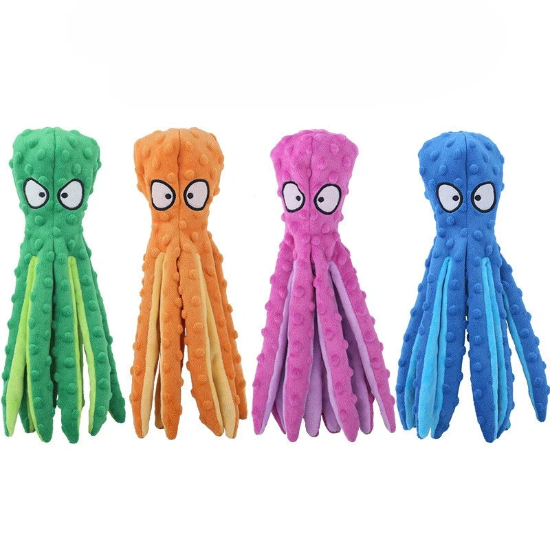 Interactive Octopus Dog Toy - Durable, Bite-Resistant, Squeaky Plush for Large, Medium &amp; Small Dogs