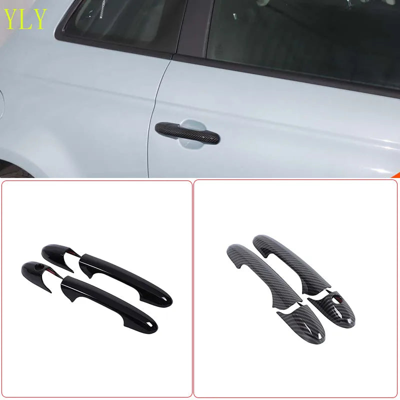 ABS външни капаци за дръжки от въглеродни влакна Fiat 500 комплект от 4 броя