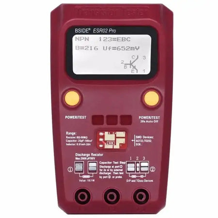 BSIDE ESR02Pro Transistor ESR SMD Tester With LCD Meter ESR02PRO-Red / CHINA