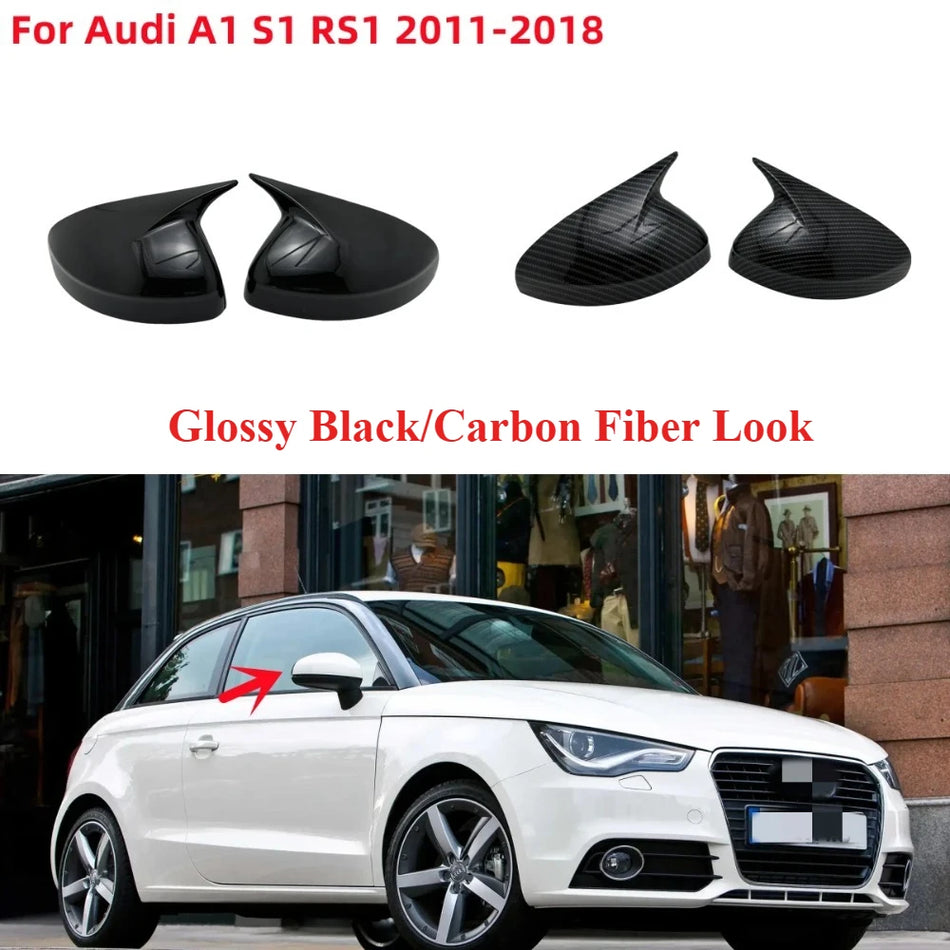 Pair Plastic Side Mirror Covers for Audi A1 2011-2018