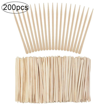 200/400pcs Waxing Sticks for Smooth Face &amp; Body Hair Removal - Disposable Wooden Applicators 200pcs TypeB