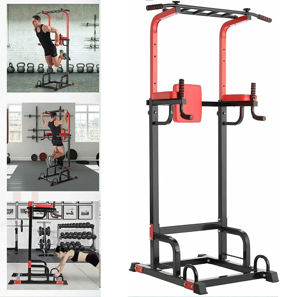 Power Tower Pull Up Bar Dip Station 200Kg Capacity Home Gym