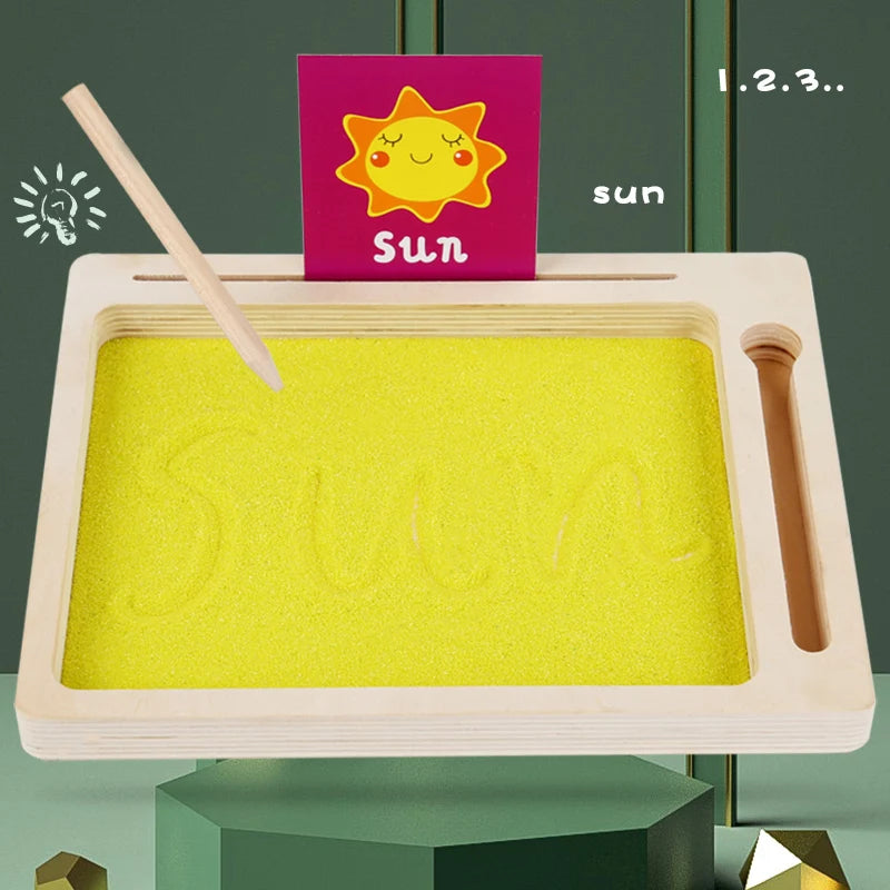 Wooden Montessori Sand Tray &ndash; Develops Early Writing Skills NB210C1